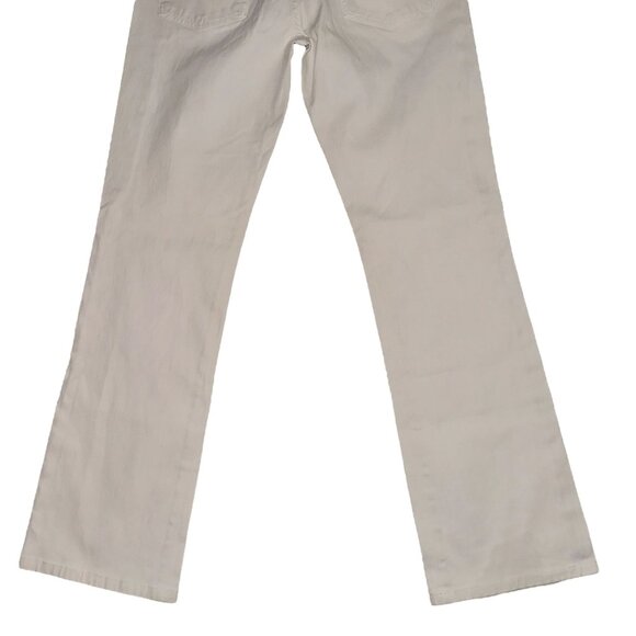 7 For All Mankind 7FAM Bootcut Jeans Womens 29 30 White Embroidered Pockets - Picture 7 of 8